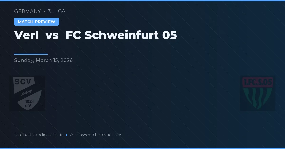 Verl vs FC Schweinfurt 05 — voorspelling en vooruitblik wedstrijd