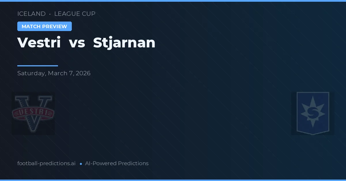 Vestri vs Stjarnan — voorspelling en vooruitblik wedstrijd