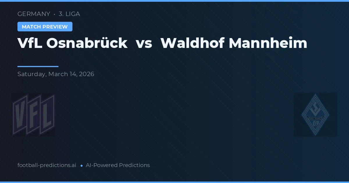 VfL Osnabrück vs Waldhof Mannheim — voorspelling en vooruitblik wedstrijd