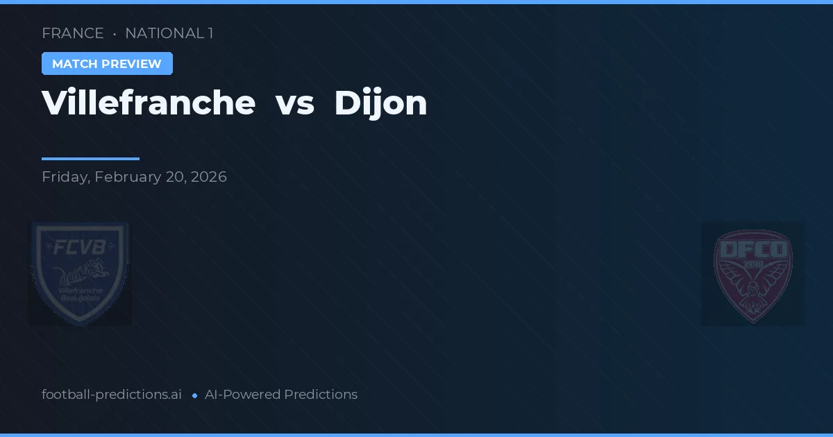 Villefranche vs Dijon — voorspelling en vooruitblik wedstrijd