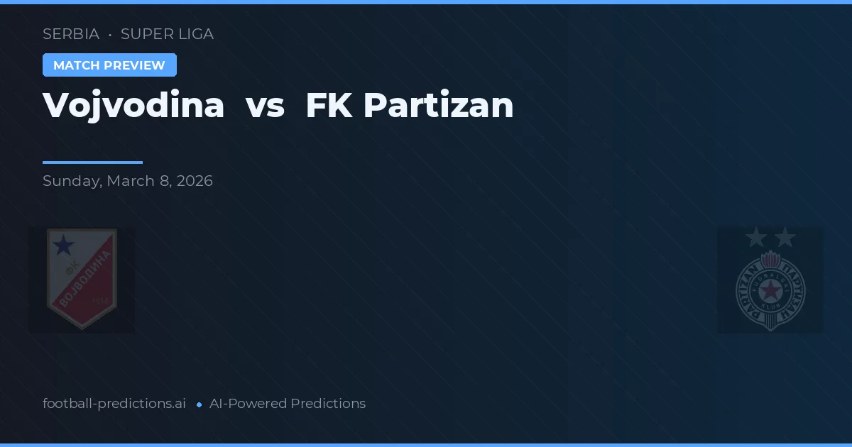 Vojvodina vs FK Partizan — voorspelling en vooruitblik wedstrijd