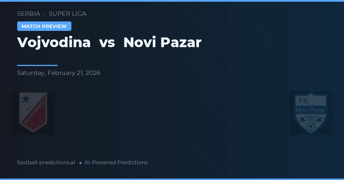 Vojvodina vs Novi Pazar — voorspelling en vooruitblik wedstrijd