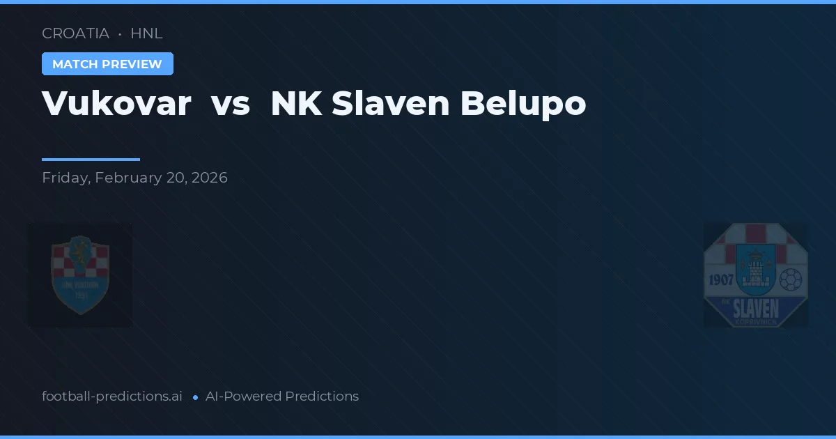 Vukovar vs NK Slaven Belupo — voorspelling en vooruitblik wedstrijd