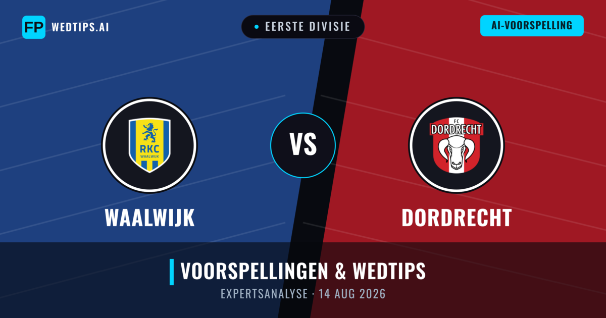 Waalwijk vs Dordrecht — voorspelling en vooruitblik wedstrijd