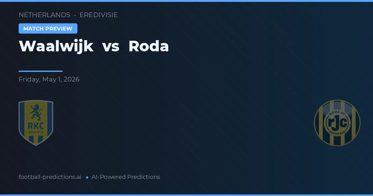 Waalwijk vs Roda JC — voorspelling en vooruitblik wedstrijd