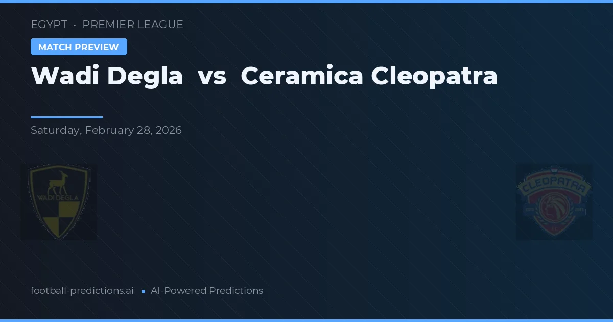 Wadi Degla vs Ceramica Cleopatra — voorspelling en vooruitblik wedstrijd