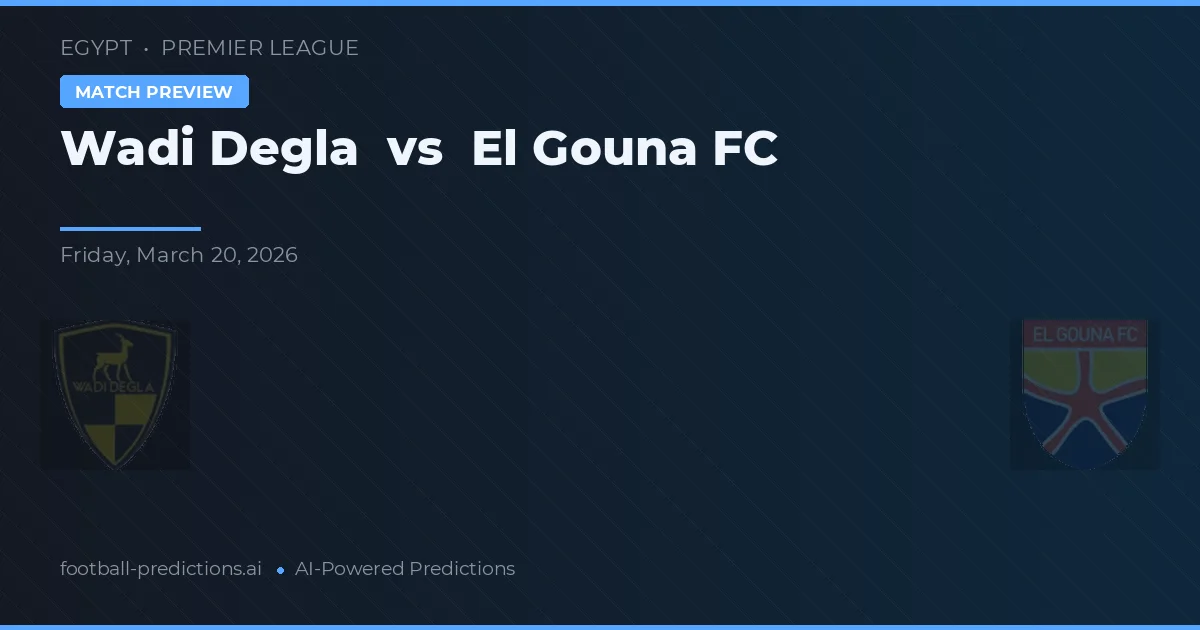Wadi Degla vs El Gouna FC — voorspelling en vooruitblik wedstrijd