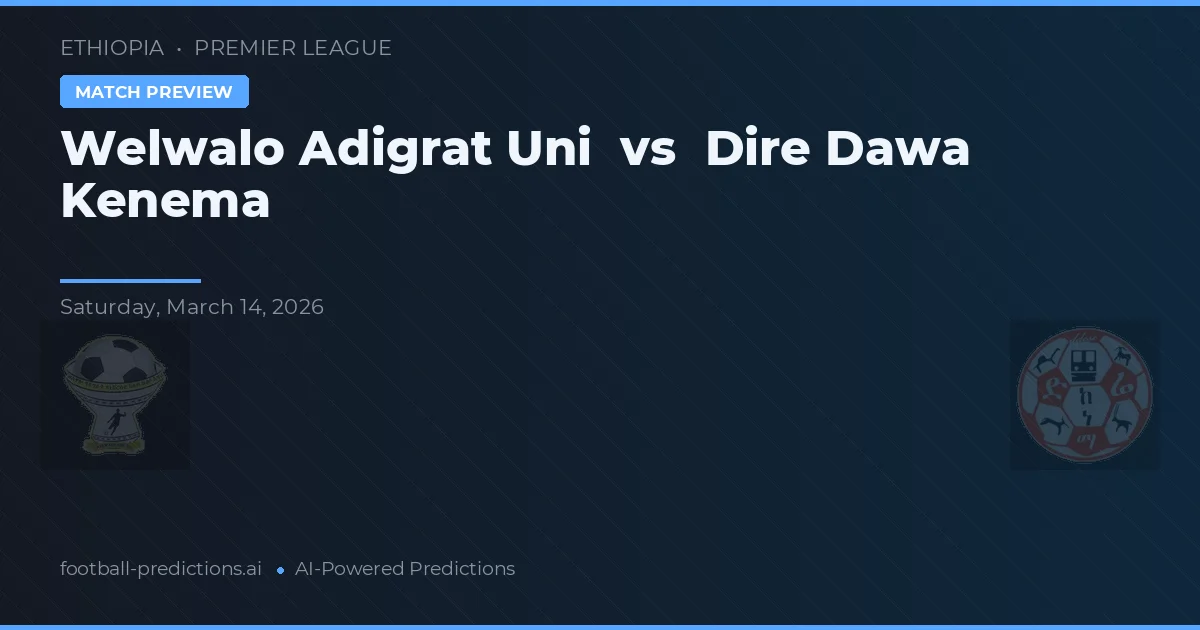 Welwalo Adigrat Uni vs Dire Dawa Kenema — voorspelling en vooruitblik wedstrijd