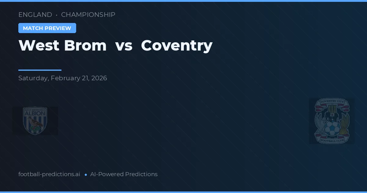 West Brom vs Coventry City — voorspelling en vooruitblik wedstrijd