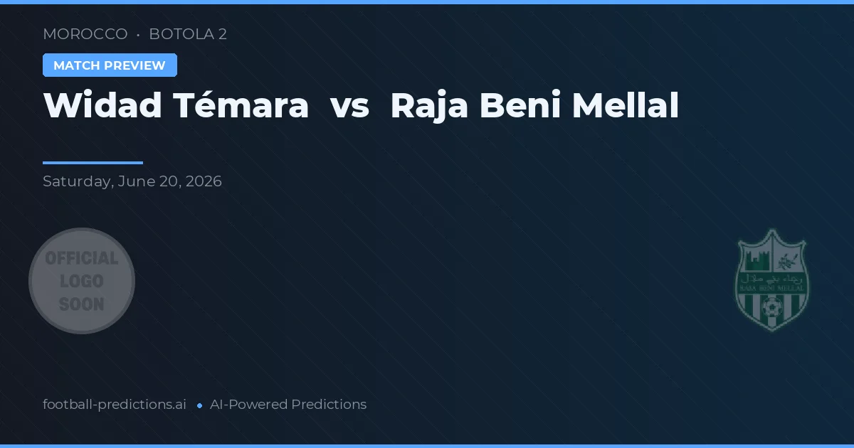 Widad Témara vs Raja Beni Mellal — voorspelling en vooruitblik wedstrijd
