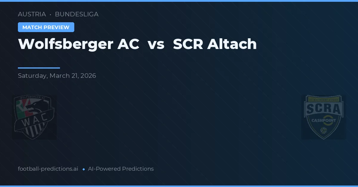 Wolfsberger AC vs SCR Altach — voorspelling en vooruitblik wedstrijd