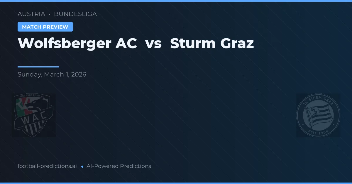 Wolfsberger AC vs Sturm Graz — voorspelling en vooruitblik wedstrijd