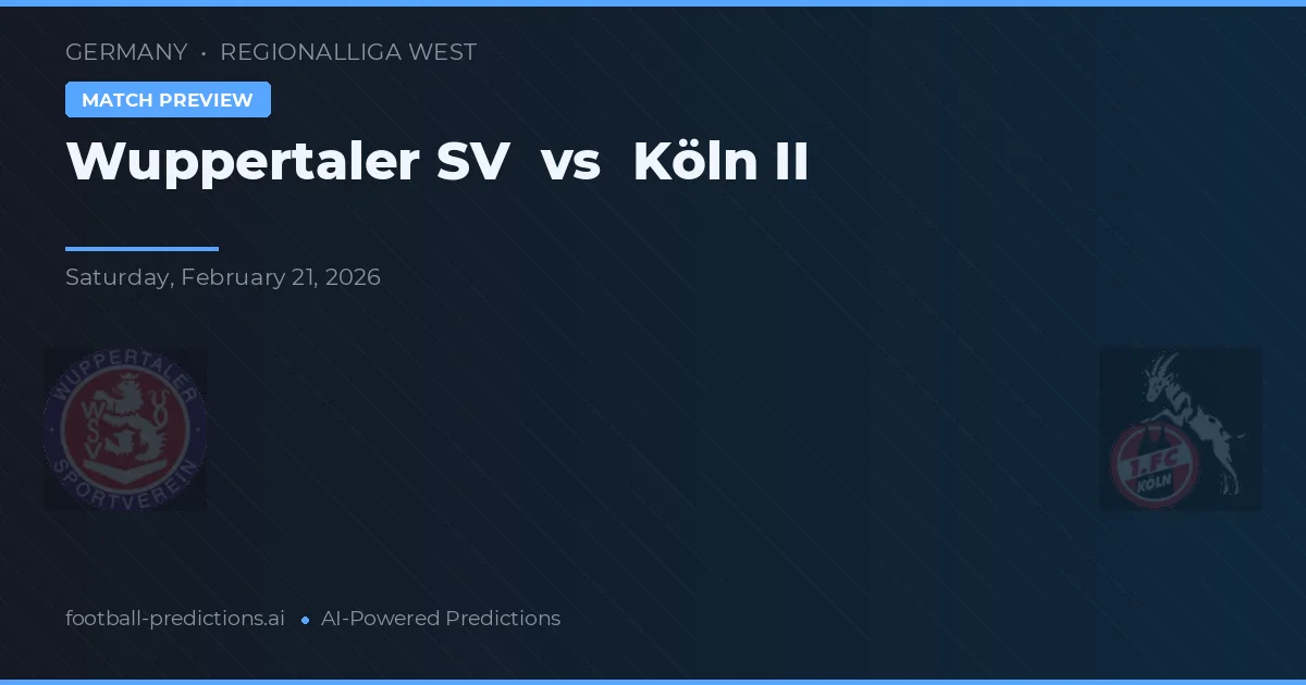 Wuppertaler SV vs Köln II — voorspelling en vooruitblik wedstrijd