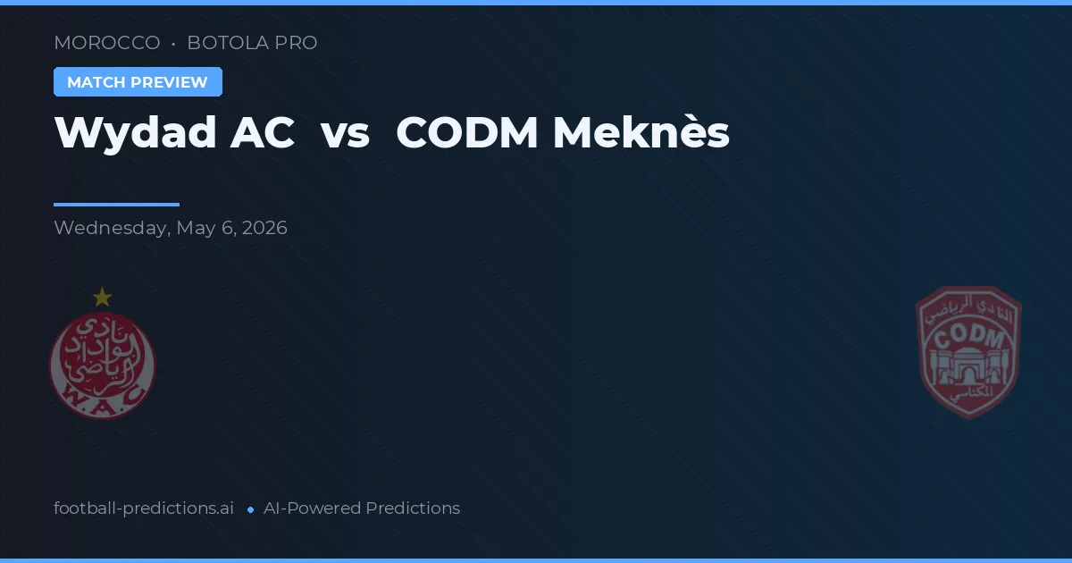 Wydad AC vs CODM Meknès — voorspelling en vooruitblik wedstrijd