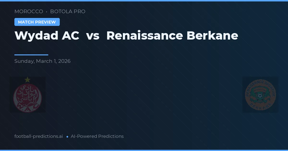 Wydad AC vs Renaissance Berkane — voorspelling en vooruitblik wedstrijd