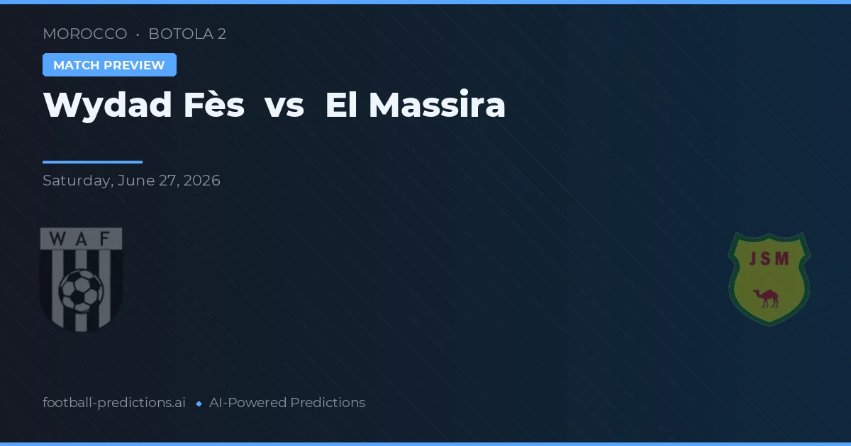 Wydad Fès vs El Massira — voorspelling en vooruitblik wedstrijd