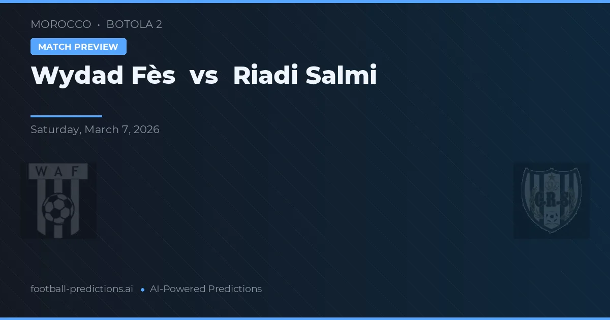 Wydad Fès vs Riadi Salmi — voorspelling en vooruitblik wedstrijd