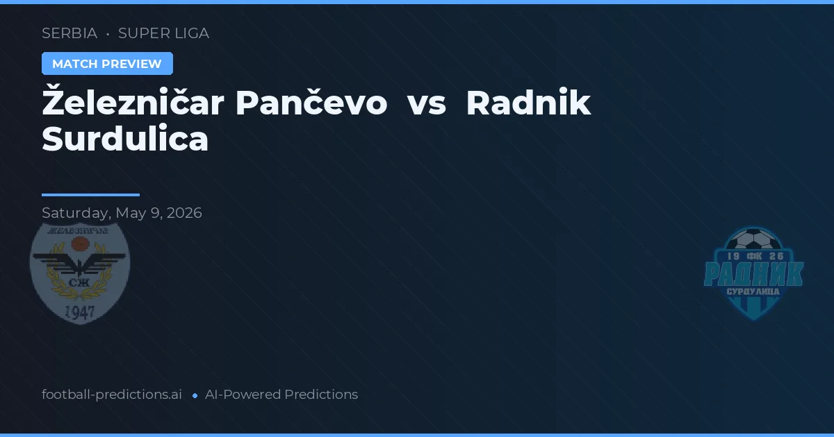 Železničar Pančevo vs Radnik Surdulica — voorspelling en vooruitblik wedstrijd