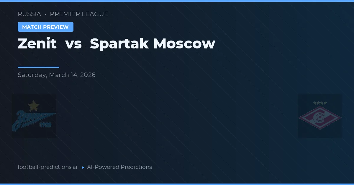 Zenit vs Spartak Moskou — voorspelling en vooruitblik wedstrijd