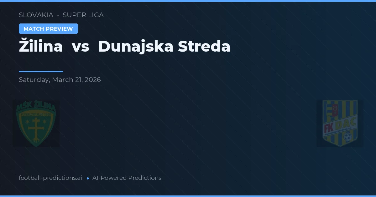 Žilina vs Dunajská Streda — voorspelling en vooruitblik wedstrijd