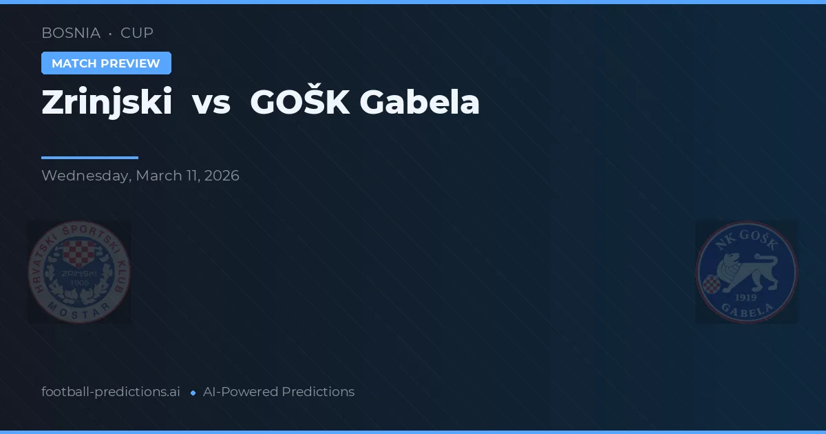 Zrinjski vs GOŠK Gabela — voorspelling en vooruitblik wedstrijd