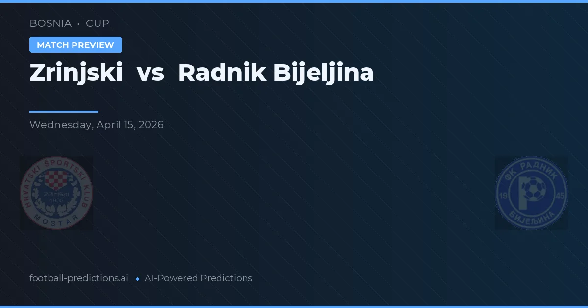 Zrinjski vs Radnik Bijeljina — voorspelling en vooruitblik wedstrijd