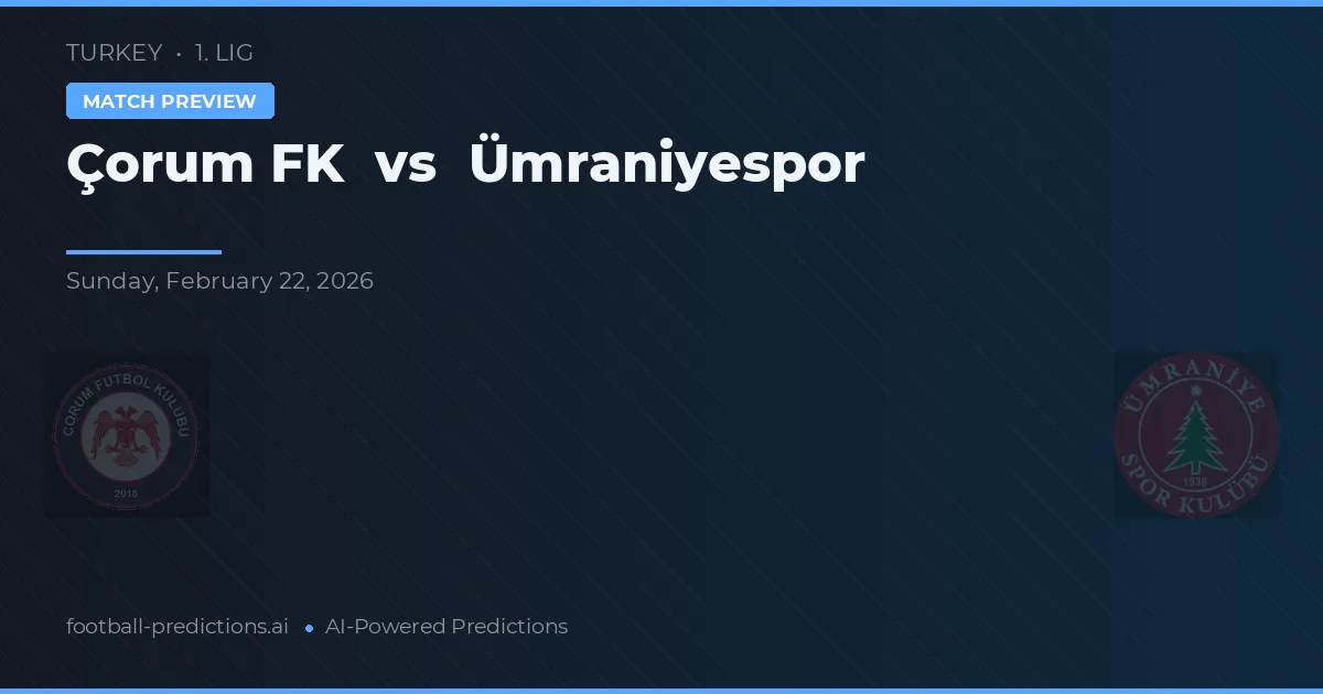 Çorum FK vs Ümraniyespor — voorspelling en vooruitblik wedstrijd