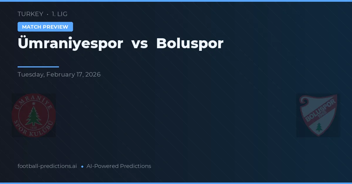 Ümraniyespor vs Boluspor — voorspelling en vooruitblik wedstrijd