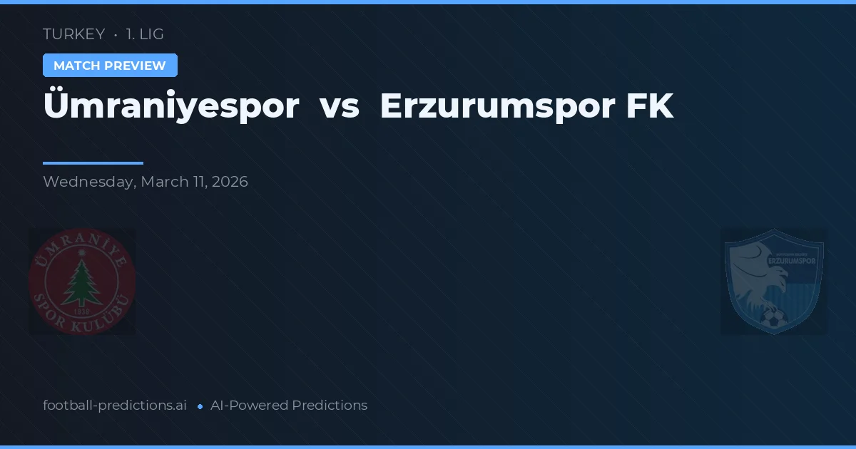 Ümraniyespor vs Erzurumspor FK — voorspelling en vooruitblik wedstrijd