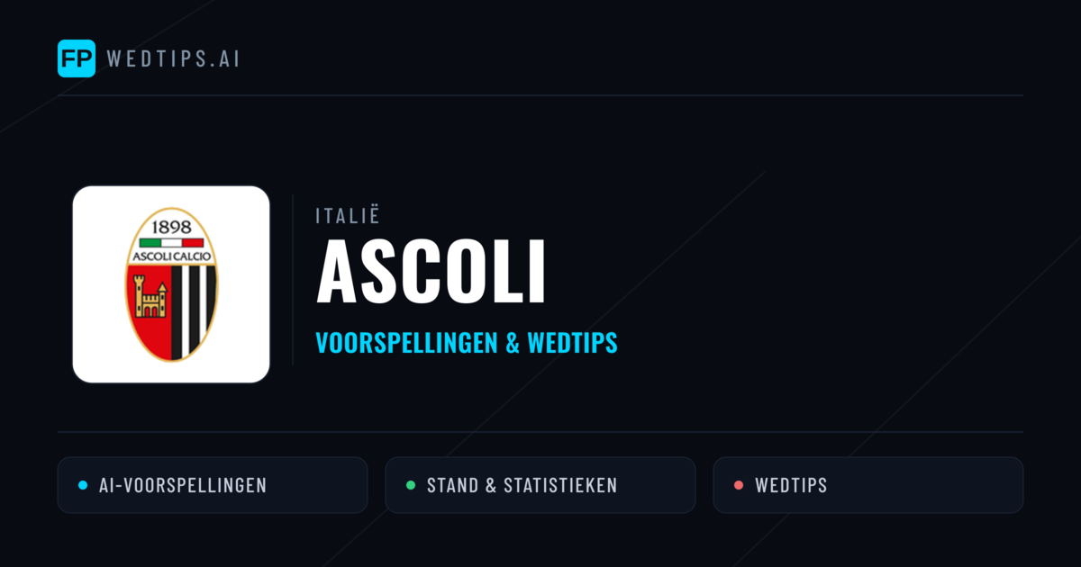 Ascoli voorspellingen & statistieken