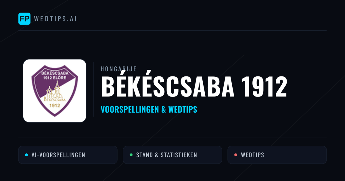 Békéscsaba 1912 voorspellingen & statistieken