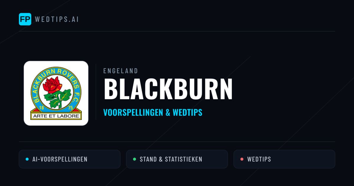 Blackburn voorspellingen & statistieken