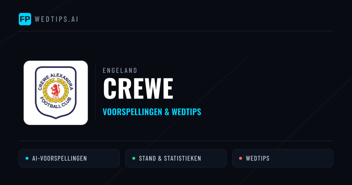 Crewe voorspellingen & statistieken