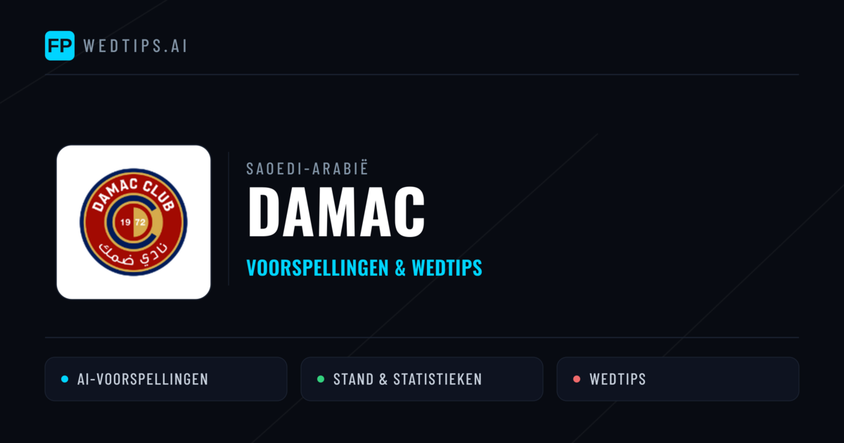 Damac voorspellingen & statistieken
