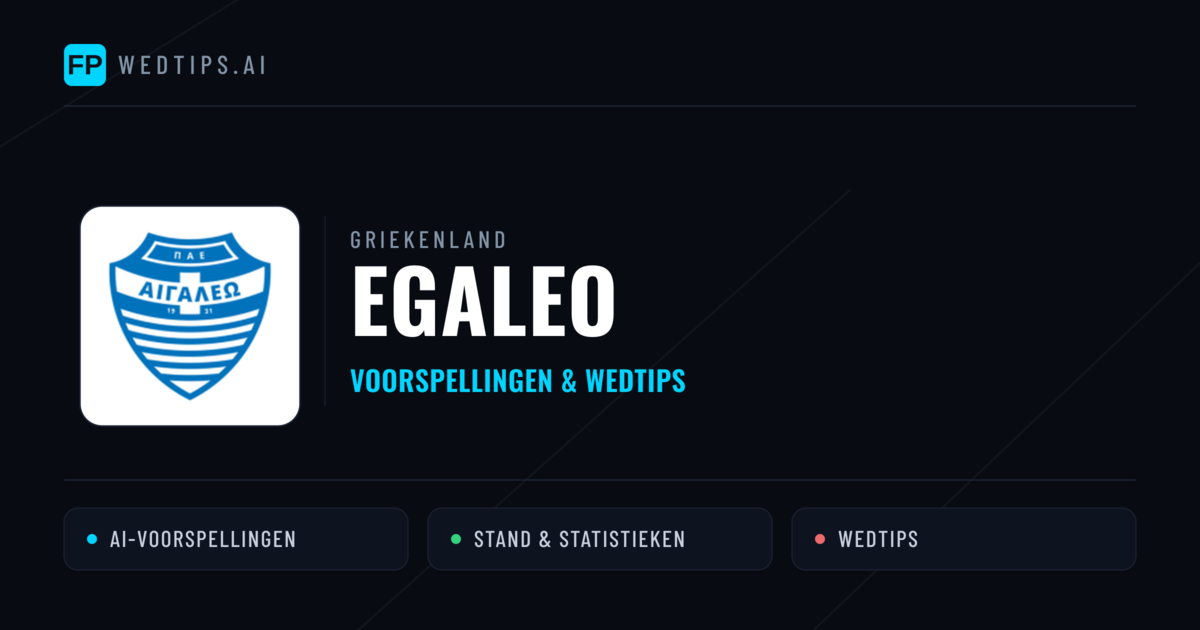 Egaleo voorspellingen & statistieken