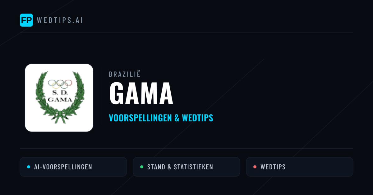Gama voorspellingen & statistieken