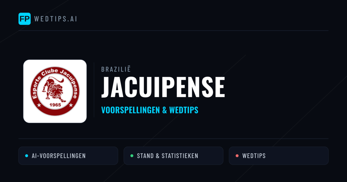 Jacuipense voorspellingen & statistieken