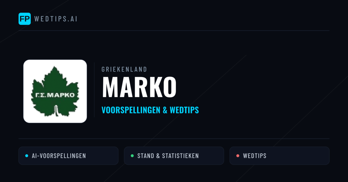 Marko voorspellingen & statistieken