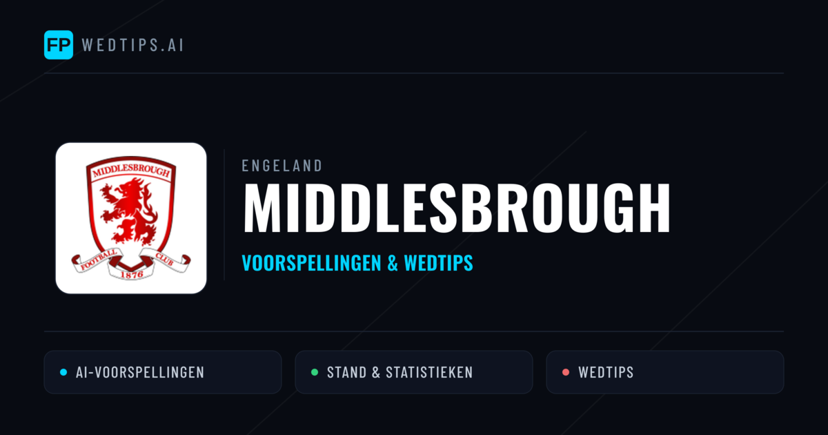 Middlesbrough voorspellingen & statistieken