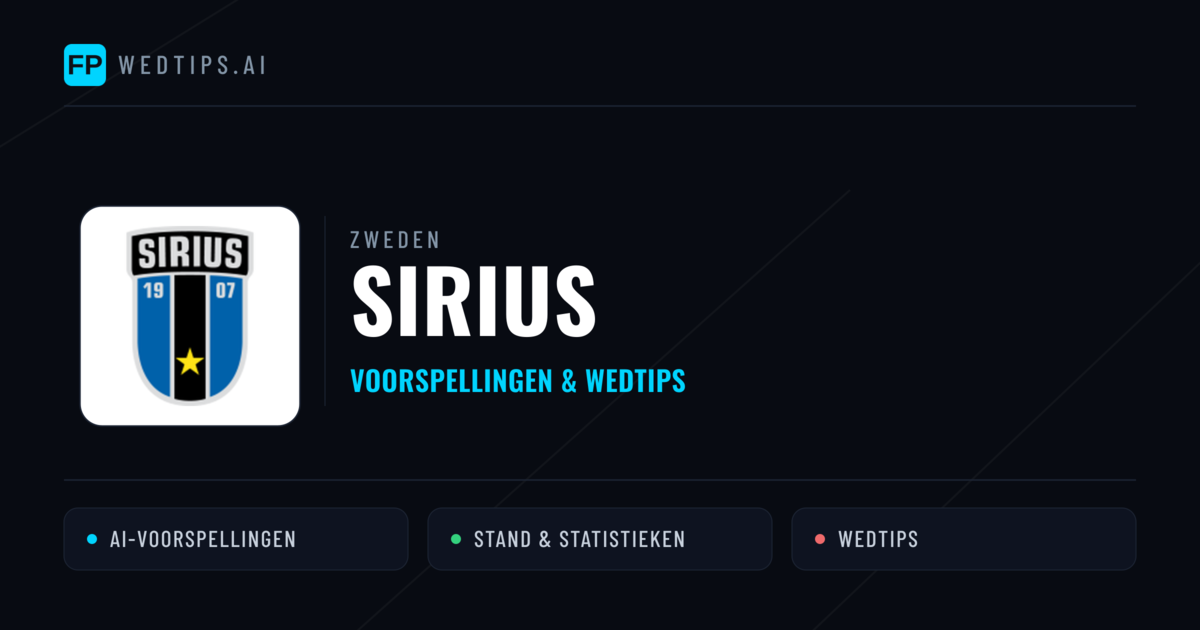 Sirius voorspellingen & statistieken