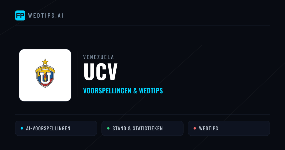 UCV voorspellingen & statistieken