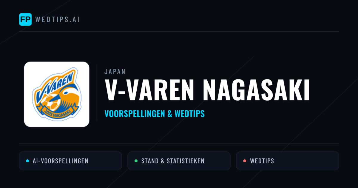 V-varen Nagasaki voorspellingen & statistieken