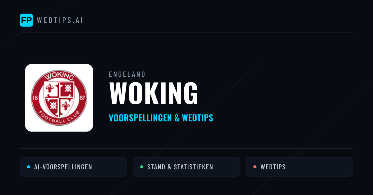 Woking voorspellingen & statistieken