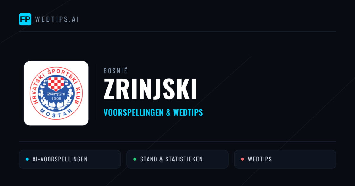 Zrinjski voorspellingen & statistieken